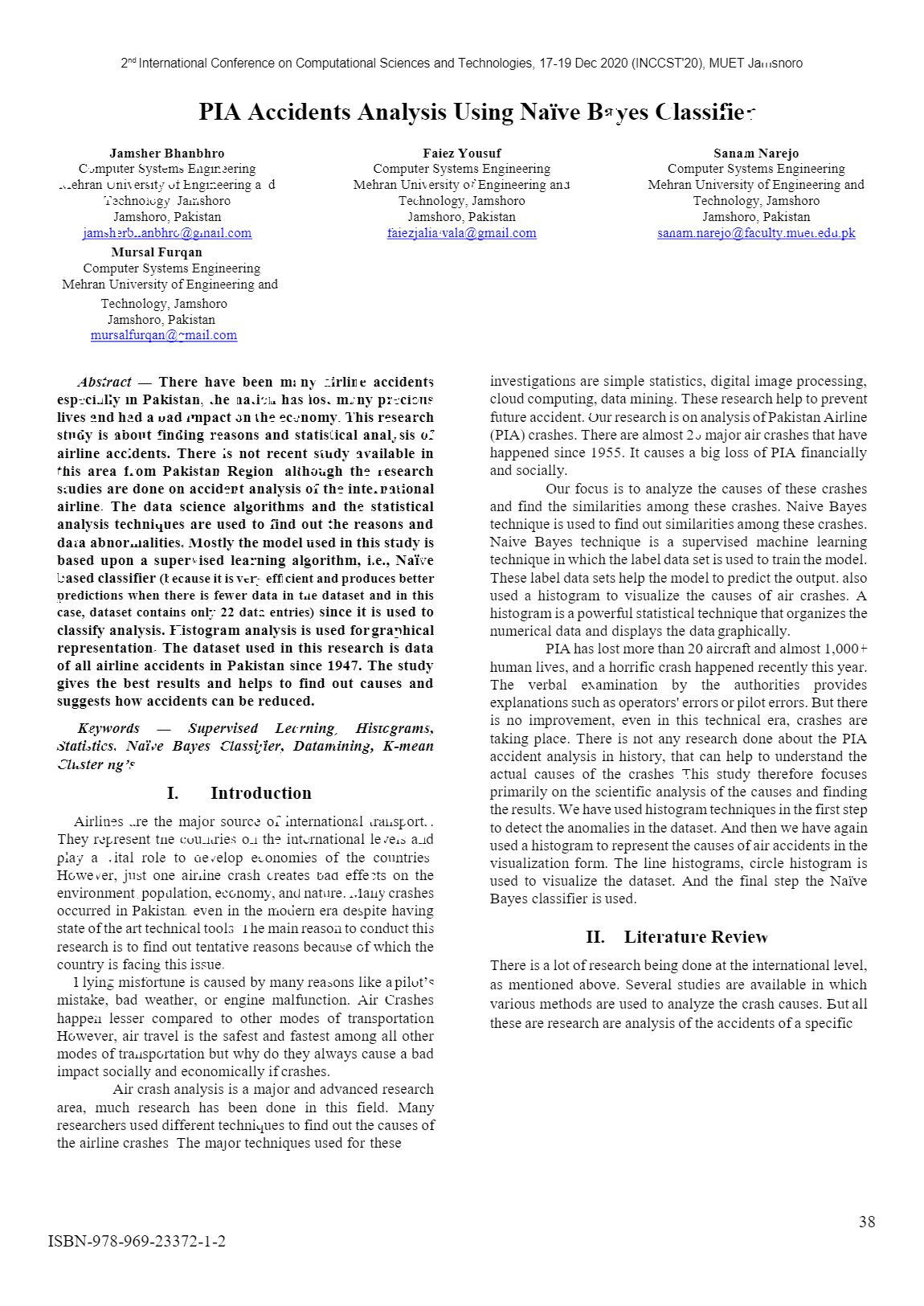 PIA Accidents Analysis Using Naïve Bayes Classifier